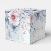 Waterverf Blauw Roze Bloemen Favor Box Bedankdoosjes (Achterkant)