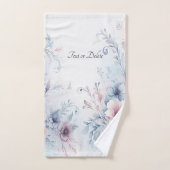 Waterverf Blauw Roze Bloemen Handdoek Set (Handdoek)