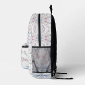 Waterverf Blauw Roze Bloemen Rugzak Cut Sew Bag (Rechts)