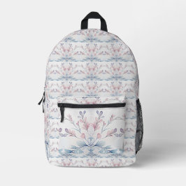 Waterverf Blauw Roze Bloemen Rugzak Cut Sew Bag