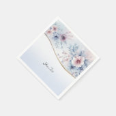 Waterverf Blauw Roze Bloemenservetten Servet (Hoek)