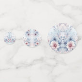 Waterverf Blauw Roze Bloementafel Confetti (Achterkanten)