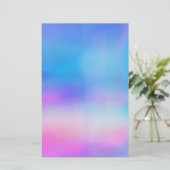 Waterverf Blauw roze Briefpapier (Staand voorkant)