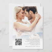 Waterverf Blauw Roze Foto Overlay Bruiloft Kaart (Achterkant)