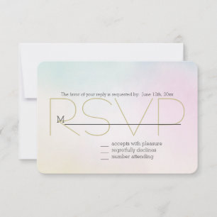 Waterverf Blauw Roze Geel Tie Dye RSVP Kaartje
