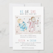  Waterverf Blauw Roze Hij of zij maakt de ziekte b Kaart (Voorkant)