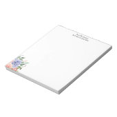 Waterverf Blauw Roze Hydrangea Bloemen Notitieblok (Linkerzijde)