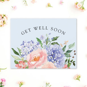 Waterverf Blauw Roze Hydrangea Bloemen worden goed Briefkaart