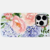 Waterverf Blauw Roze Hydrangea Peony Spring Floral Case-Mate iPhone Case (Achterkant (horizontaal))