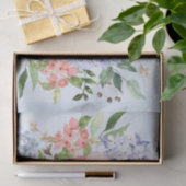 Waterverf Blauw Roze Hydrangea Peony Spring Floral Tissuepapier (Geschenk)