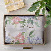 Waterverf Blauw Roze Hydrangea Peony Spring Floral Tissuepapier (Geschenk)