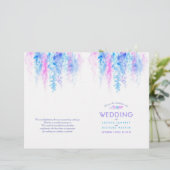 Waterverf blauw roze wijnflorale bruiloft (Staand voorkant)