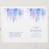 Waterverf blauw roze wijnflorale bruiloft (Voorkant / Achterkant)