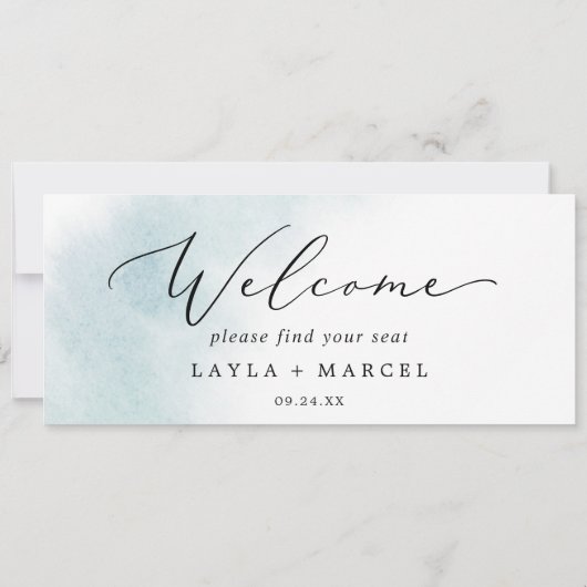 Waterverf blauw schuifkaartkoptekst (Achterkant)