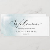 Waterverf blauw schuifkaartkoptekst (Voorkant / Achterkant)