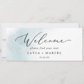 Waterverf blauw schuifkaartkoptekst (Voorkant)