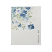 Waterverf blauw Spring Flowers Gepersonaliseerd Notitieblok (Linkerzijde)
