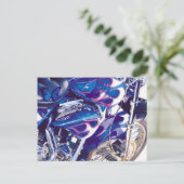 waterverf "Blauw staal" Briefkaart (Staand voorkant)