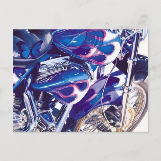 waterverf "Blauw staal" Briefkaart (Voorkant)