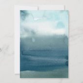 Waterverf blauw strandhuwelijk save the date (Achterkant)