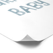 Waterverf blauw surfer baby sign poster (Hoek)