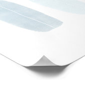 Waterverf blauw surfplank poster (Hoek)