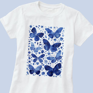 Waterverf blauw T-shirt