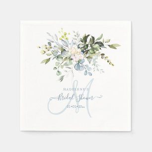 Waterverf blauw tandvlees eucalyptus Vrijgezellenf Servet
