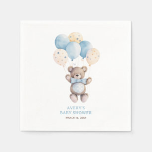 Waterverf Blauw Teddy Bear Boy Baby shower Servet