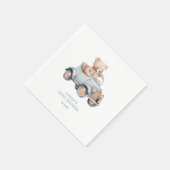 Waterverf Blauw Teddy Bear Boy Baby shower Servet (Hoek)