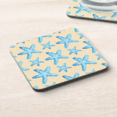 Waterverf blauw tongpatroon bier onderzetter (Linkerzijde)