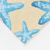 Waterverf blauw tongpatroon fleece deken (Hoek)