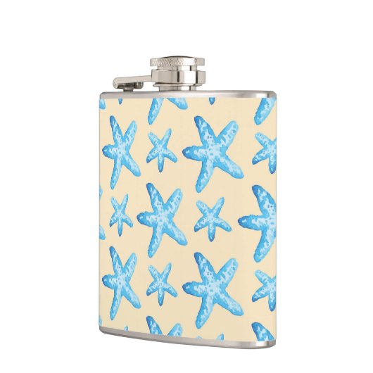 Waterverf blauw tongpatroon heupfles (Links)