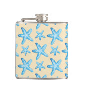 Waterverf blauw tongpatroon heupfles (Voorkant)