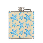 Waterverf blauw tongpatroon heupfles (Achterkant)