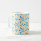 Waterverf blauw tongpatroon koffiemok (Voorkant links)