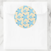 Waterverf blauw tongpatroon ronde sticker (Tas)