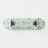 Waterverf blauw tongpatroon skateboard (Horizontaal)