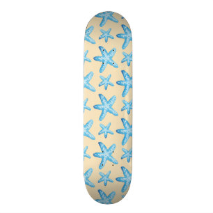 Waterverf blauw tongpatroon skateboard