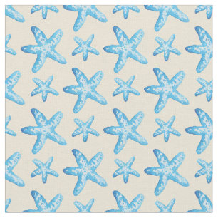 Waterverf blauw tongpatroon stof