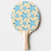 Waterverf blauw tongpatroon tafeltennisbatje (Voorkant)