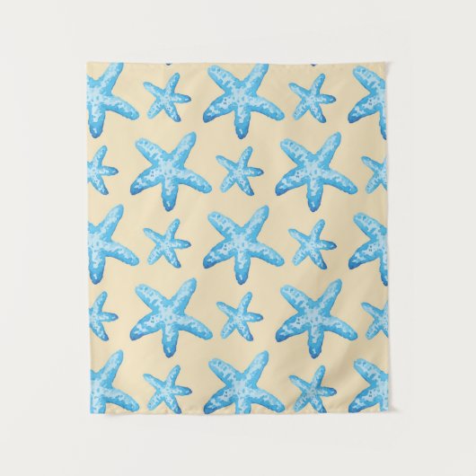 Waterverf blauw tongpatroon wandkleed (Voorkant)