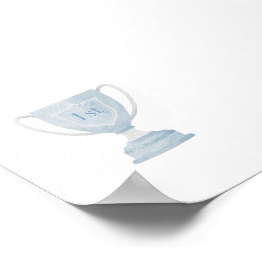 waterverf  blauw trofee poster (Hoek)