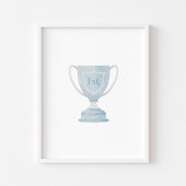 waterverf  blauw trofee poster