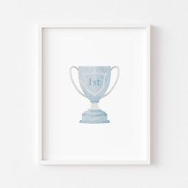 waterverf  blauw trofee poster