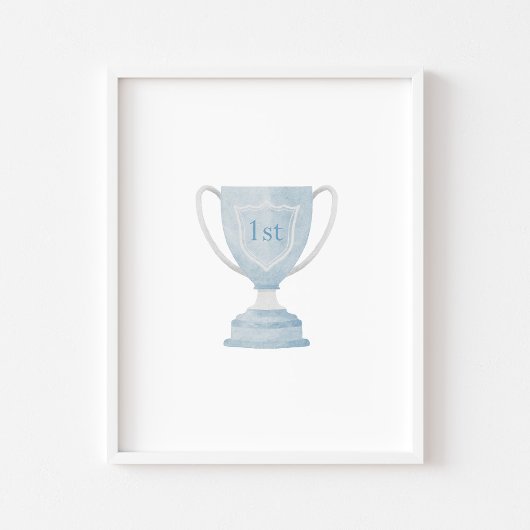 waterverf  blauw trofee poster