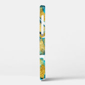 Waterverf blauw, turkoois, gouden kunst. Case-Mate iPhone case (Achterkant / Links)