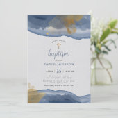 Waterverf blauw | Uitnodiging tot het indienen van (Staand voorkant)