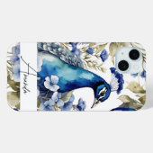 Waterverf Blauw Unieke Peacock Aangepaste Tekst Case-Mate iPhone Case (Achterkant (horizontaal))