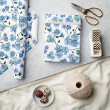 Waterverf blauw vergeet-mij-nietjes. Bloemenpatroo